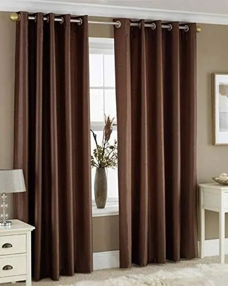 Brown eyelet curtains