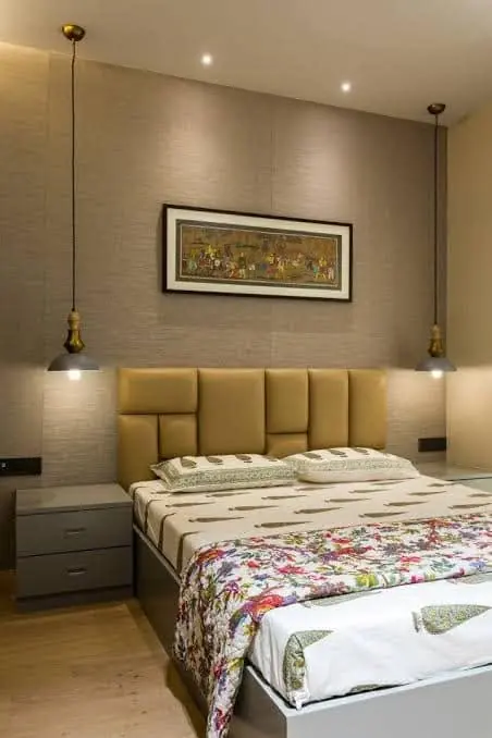 Styled bedroom with headboard