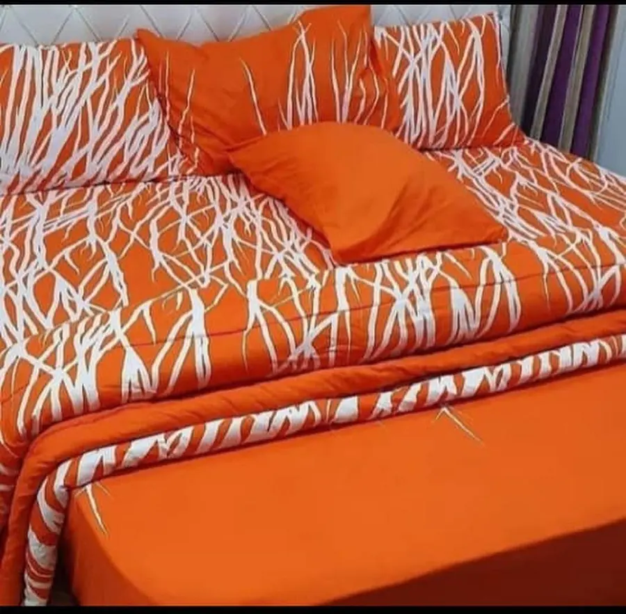 Orange patterned bedding