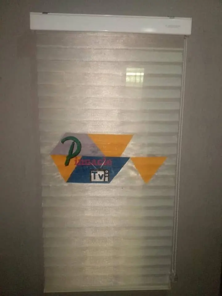Broadcast logo on a zebra blind