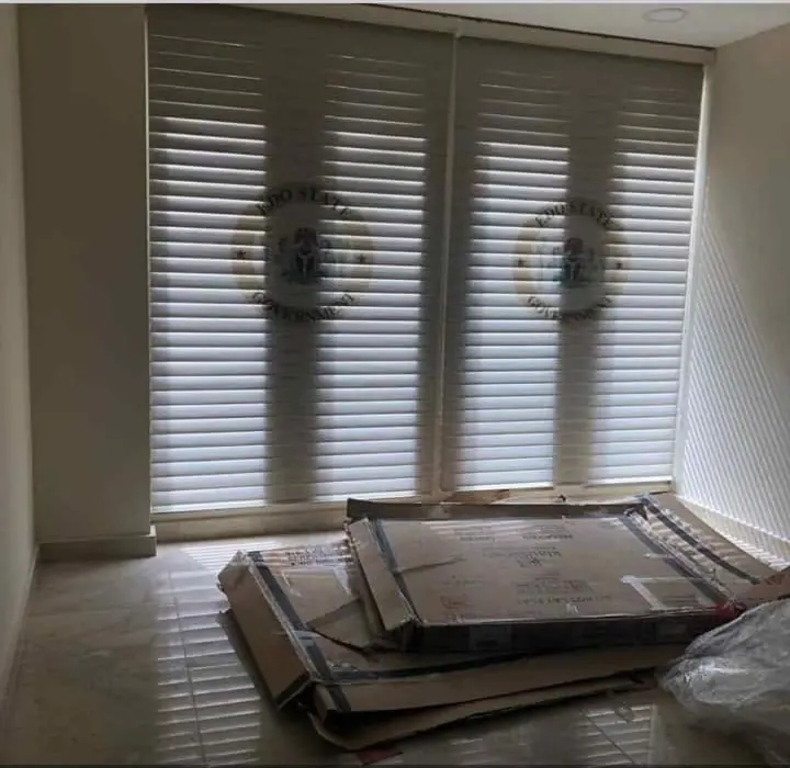 Pair of sealed zebra blinds