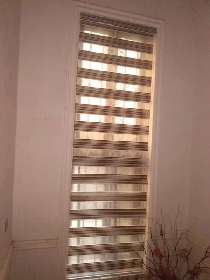 Tall brown zebra blind